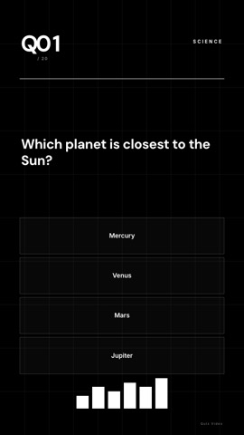Quarterly · Noir quiz video template preview