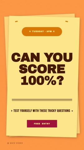 Quiz Night Flyer · Apricot hook quiz video template preview