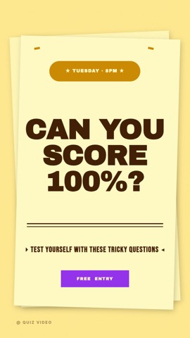 Quiz Night Flyer · Butter hook quiz video template preview
