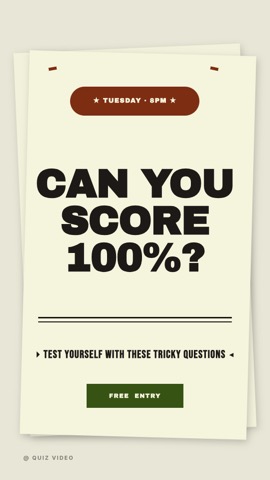 Quiz Night Flyer · Parchment hook quiz video template preview
