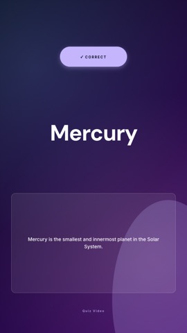 SaaS · Cosmos answer quiz video template preview