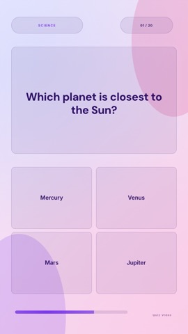 SaaS · Lavender quiz video template preview
