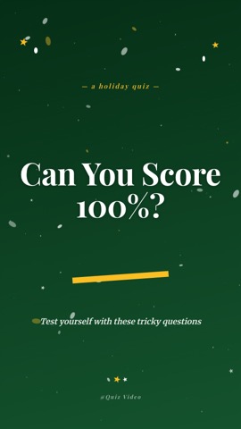 Festive · Pine hook quiz video template preview