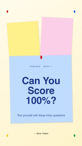 Seminar · Cream hook quiz video template preview