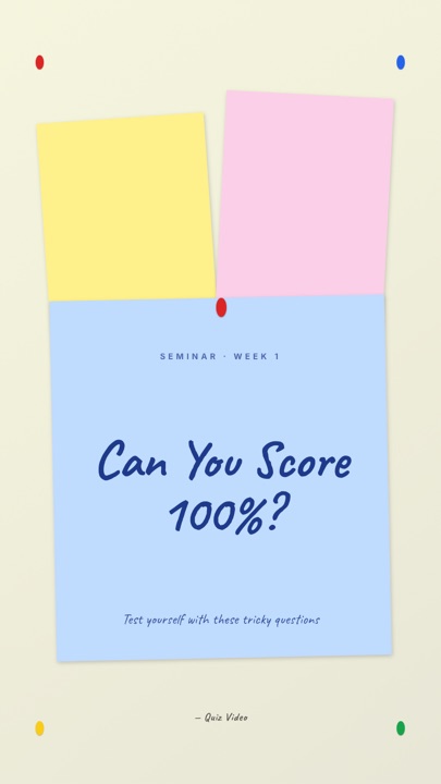 Seminar · Parchment hook quiz video template preview