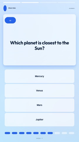 Stories · Glacier quiz video template preview