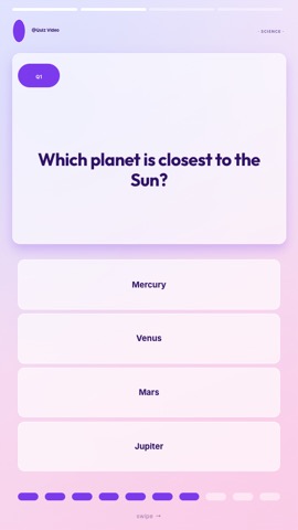 Stories · Lavender quiz video template preview