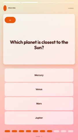 Stories · Peach quiz video template preview