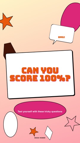 Stickers · Peach hook quiz video template preview
