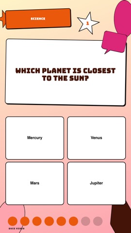 Stickers · Peach quiz video template preview