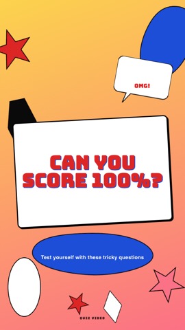 Stickers · Pop Art hook quiz video template preview