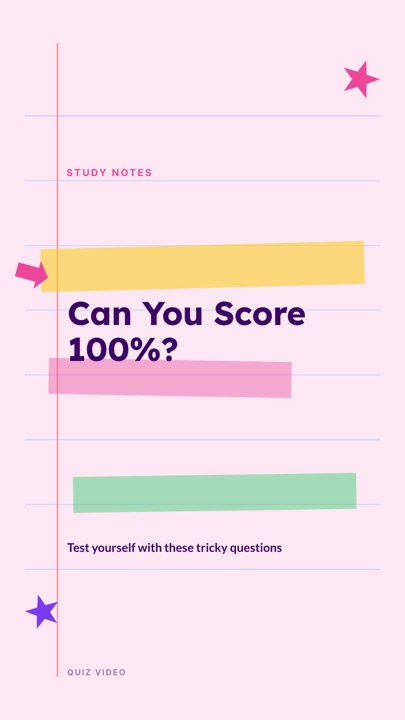 Study Buddy · Pink hook quiz video template preview
