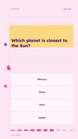 Study Buddy · Pink quiz video template preview