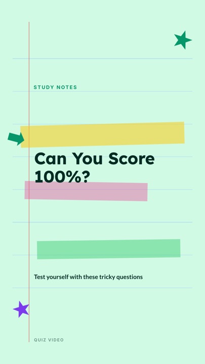 Study Buddy · Mint hook quiz video template preview