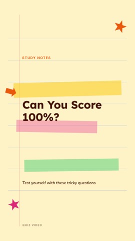 Study Buddy · Peach hook quiz video template preview