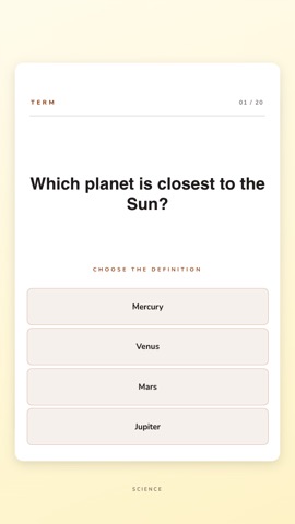 Study cards · Cream quiz video template preview