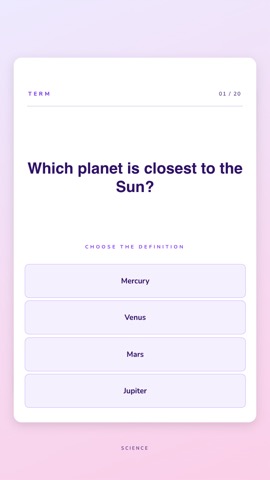 Study cards · Lavender quiz video template preview