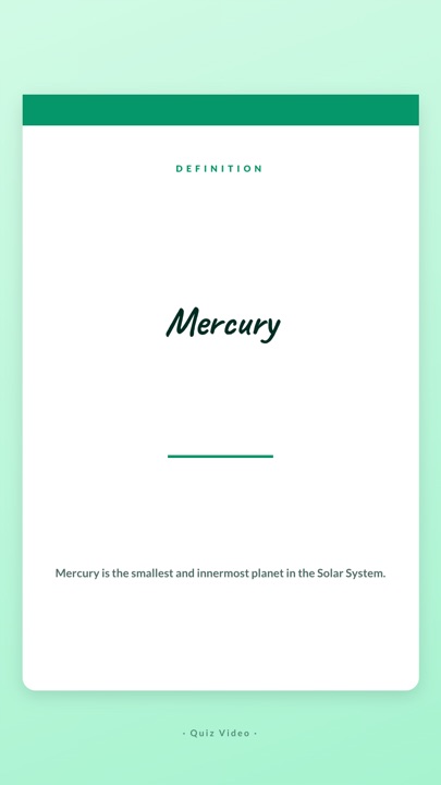 Study cards · Mint answer quiz video template preview