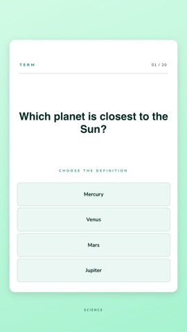 Study cards · Mint quiz video template preview