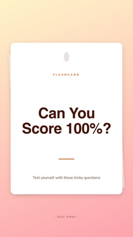 Study cards · Peach hook quiz video template preview