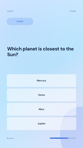 Tech Deck · Glacier quiz video template preview