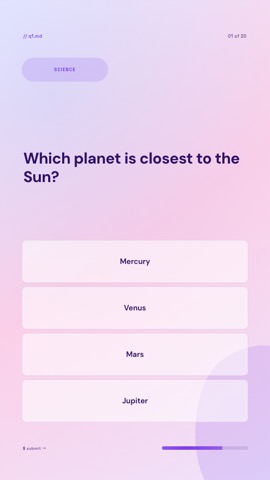 Tech Deck · Lavender quiz video template preview