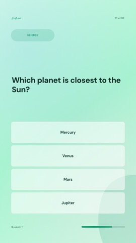 Tech Deck · Mint quiz video template preview