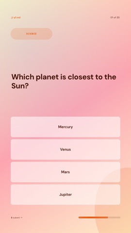 Tech Deck · Peach quiz video template preview