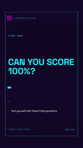 Terminal · Cyberpunk hook quiz video template preview