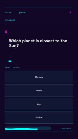 Terminal · Cyberpunk quiz video template preview