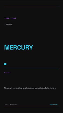 Terminal · Hacker answer quiz video template preview