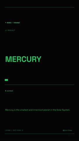 Terminal · Matrix answer quiz video template preview