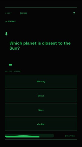 Terminal · Matrix quiz video template preview
