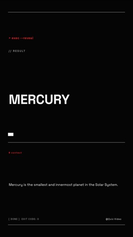 Terminal · Noir answer quiz video template preview