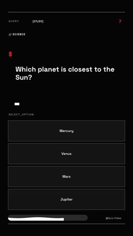 Terminal · Noir quiz video template preview