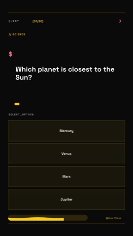 Terminal · Obsidian quiz video template preview