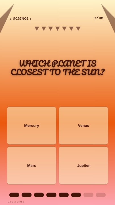 Tiki Bar · Peach quiz video template preview