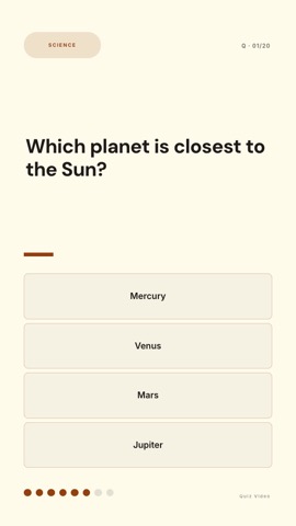 Training · Cream quiz video template preview
