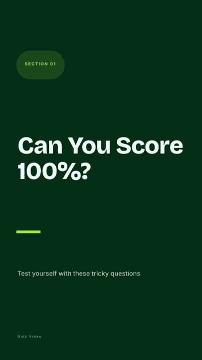 Training · Forest hook quiz video template preview