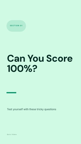 Training · Mint hook quiz video template preview