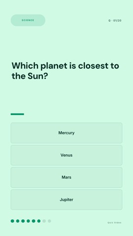 Training · Mint quiz video template preview