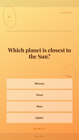 Postcard · Apricot quiz video template preview