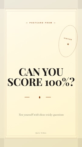 Postcard · Cream hook quiz video template preview