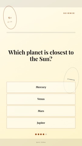 Postcard · Cream quiz video template preview