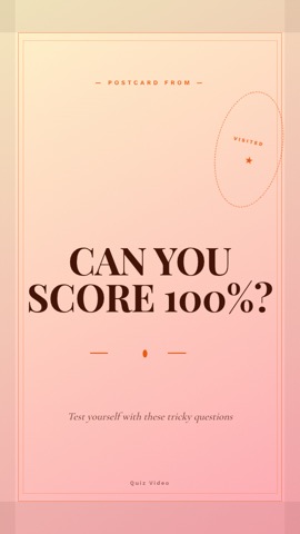 Postcard · Peach hook quiz video template preview