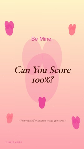 Valentines · Peach hook quiz video template preview