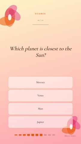 Wedding · Peach quiz video template preview