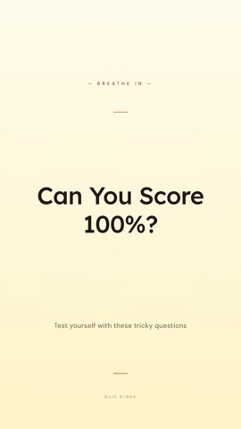 Zen · Cream hook quiz video template preview