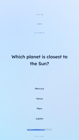 Zen · Glacier quiz video template preview