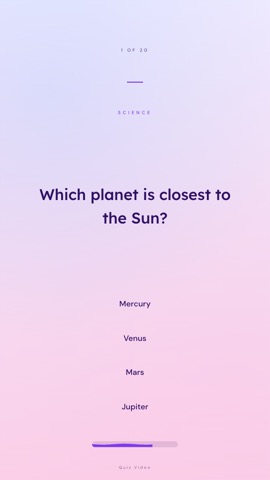 Zen · Lavender quiz video template preview